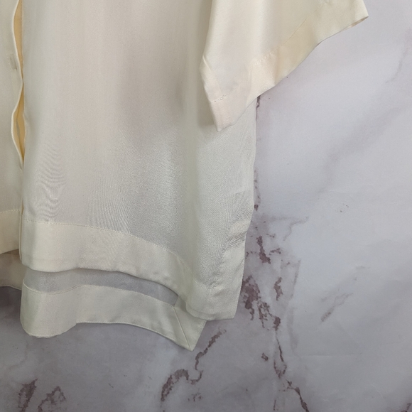 Everlane Button Up Shirt Short Sleeve Cream Sandstone Women Top Drapy Square - Picture 6 of 14